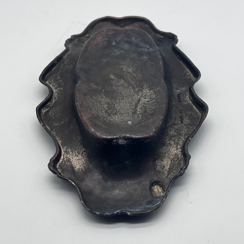 Vintage Vanity Tray Trinket Dish Metal Ornate Art Nouveau Made in Japan - Picture 8 of 14